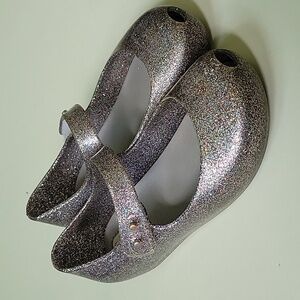 MINI MELISSA Glitter Open Toe Jelly Shoes Size 9